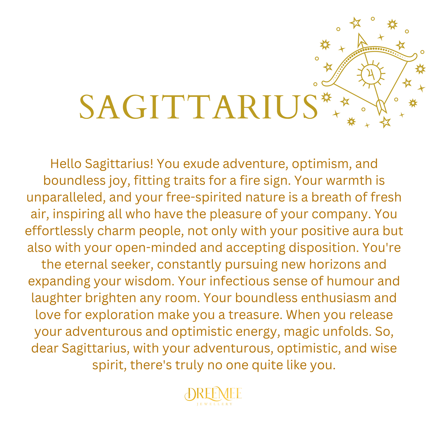 SAGITTARIUS NECKLACE WITH AFFIRMATION NOTE